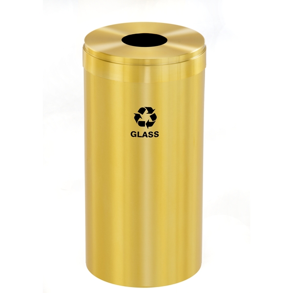 Glaro 16 gal Round Recycling Bin, Satin Brass B-1532BE-BE-B8