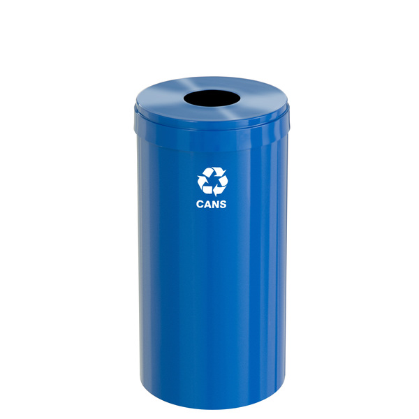 Glaro 16 gal Round Recycling Bin, Blue B-1532BL-BL-B4