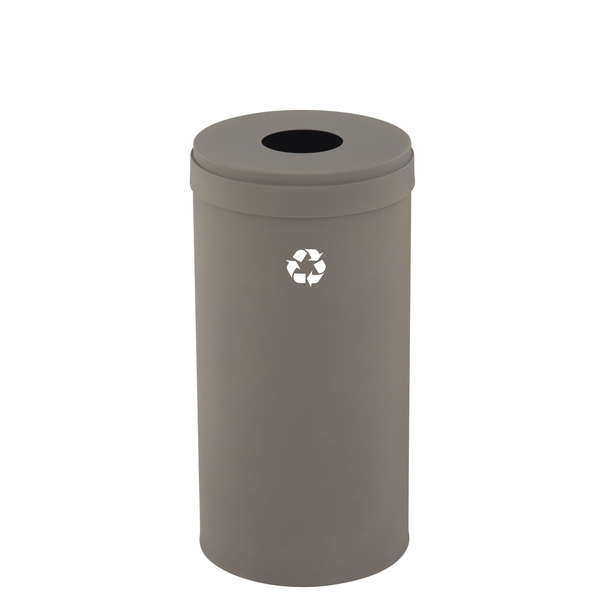 Glaro 16 gal Round Recycling Bin, Nickel B-1532NK-NK-B1