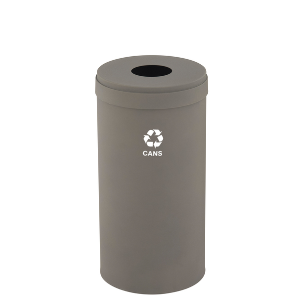 Glaro 16 gal Round Recycling Bin, Nickel B-1532NK-NK-B4