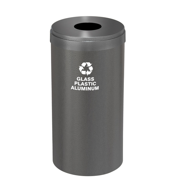 Glaro 16 gal Round Recycling Bin, Silver Vein B-1532SV-SV-B9