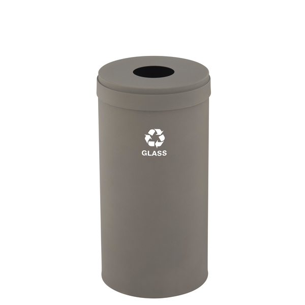 Glaro 23 gal Round Recycling Bin, Nickel B-1542NK-NK-B8