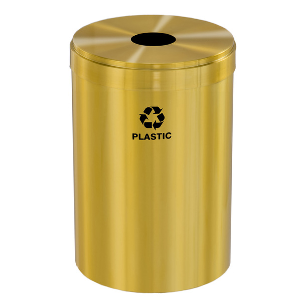 Glaro 41 gal Round Recycling Bin, Satin Brass B-2042BE-BE-B7