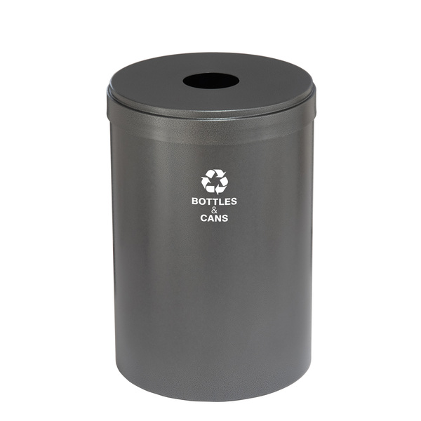 Glaro 41 gal Round Recycling Bin, Silver Vein B-2042SV-SV-B2