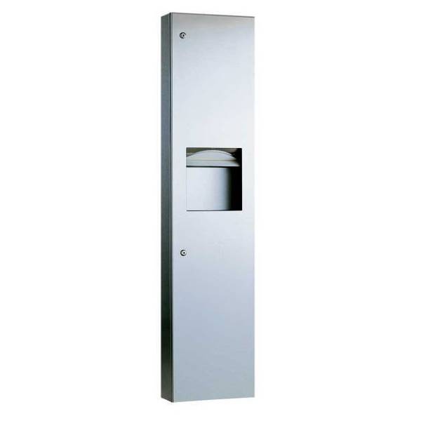 Bobrick Semi Recessed Dispenser/Waste, SS B38032