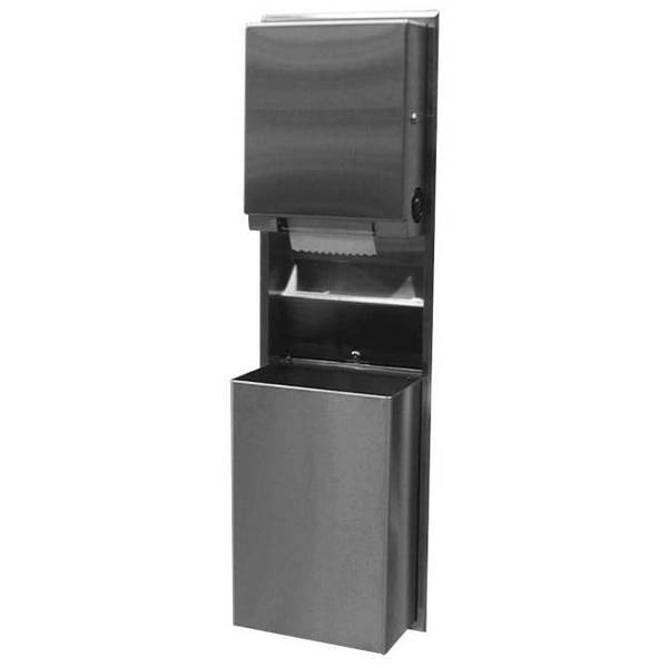 Bobrick Recessed Paper Towel Dispenser/Waste Receptacle, SS B39617