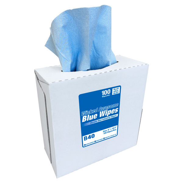 High-Tech Conversions Wicked Awesome Blue Wipes, Double R, PK9, 9 PK B40