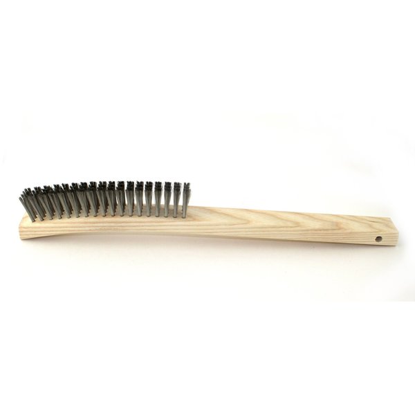 Brush Research Manufacturing B49S Curved Handle Scratch Brush, .006SS. 4X19, 1" Trim, 14" OAL B49S