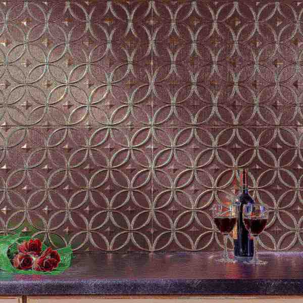 Fasade Fasade 18in x 24in Rings Brushed Nickel Backsplash Panel 5pk PB6129