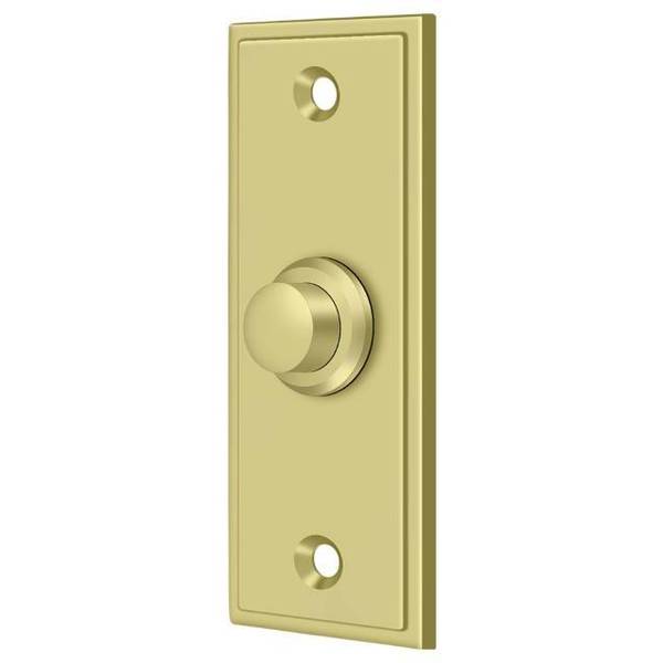 Deltana Bell Button, Rectangular Contemporary Bright Brass BBS333U3