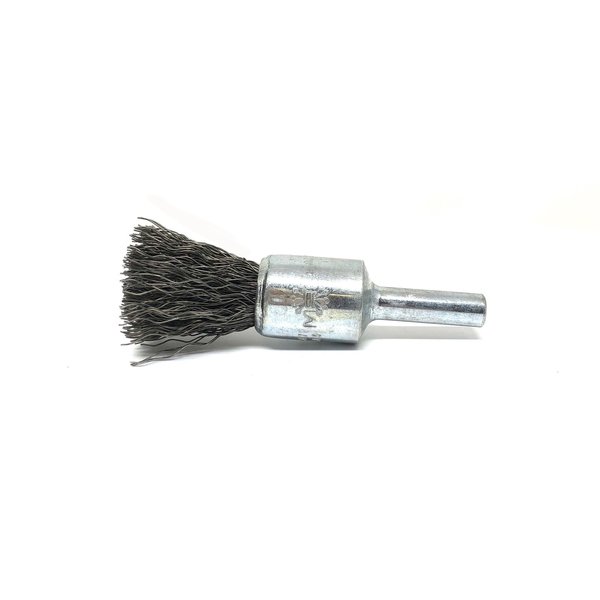 Brush Research Manufacturing BNS4S14 Solid End Brush. .500" Dia., .014SS, .875" Trim Length, .250" Shank Diameter BNS4S14