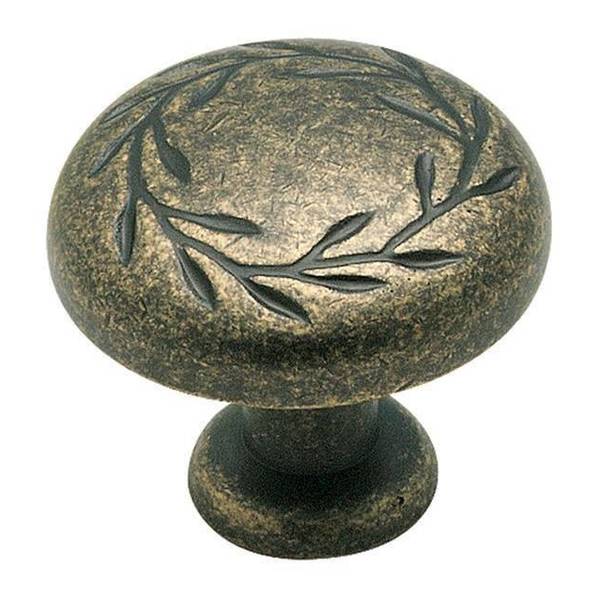 Amerock BP1581R2-10PACK 1-5/16" (33 mm) Inspirations Knob Weathered Brass BP1581R2-10PACK