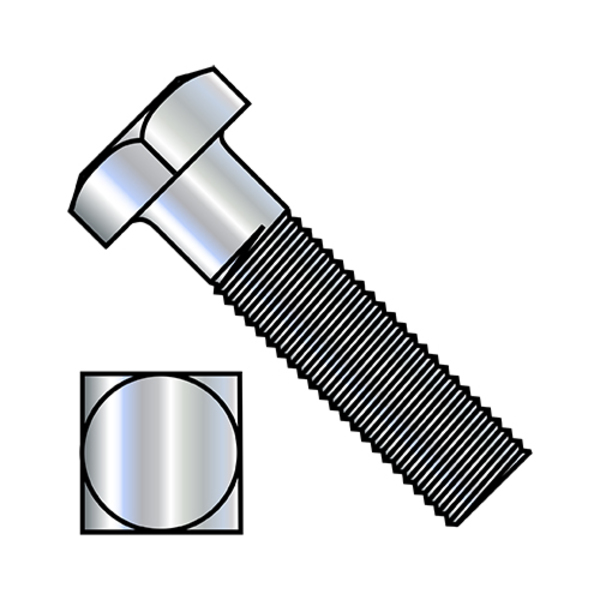 Zoro Select Square Head Bolt, Steel, Zinc Plated, 5/16"-18 Thread Size, 1-3/8 in Lg, 1000 PK 3122BQT