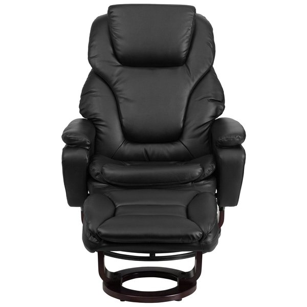 Flash Furniture Ergonomic LeatherSoft™ Faux Leather High-Back Reclining  Swivel Chair, Black