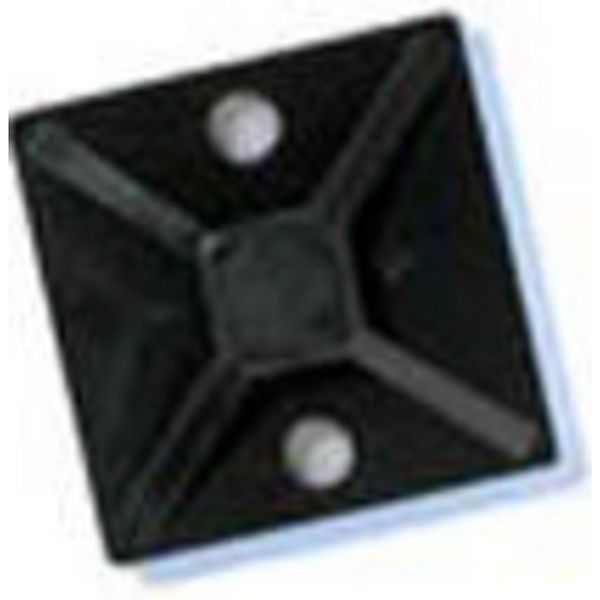 Burndy 0.74" L, 0.74" W, Black Plastic Cable Tie Mounting Base, Basic Material: Nylon CTB075AA4C0