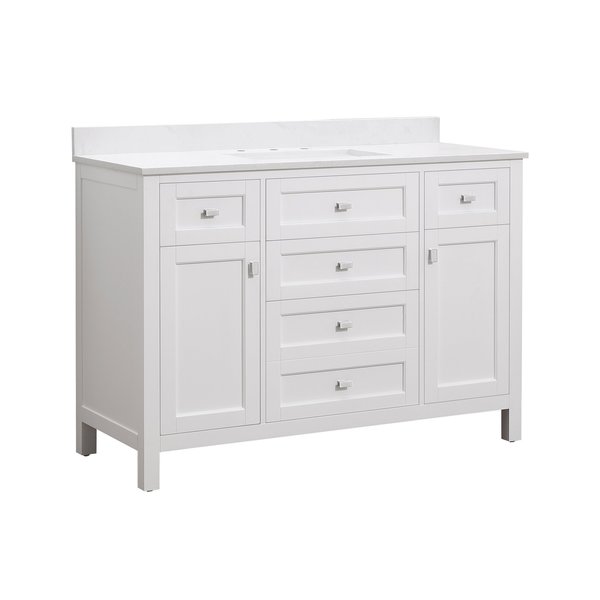 Cahaba Juniper 48" Vanity White, Cultured Ma CA101011