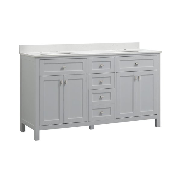 Cahaba Juniper 60" Dove Gray Double Vanity CA101015