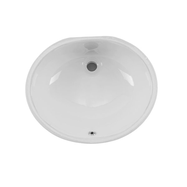 Cahaba Sink, Undrmt, 17", Glazed Porcelain Oval CA425V15-W