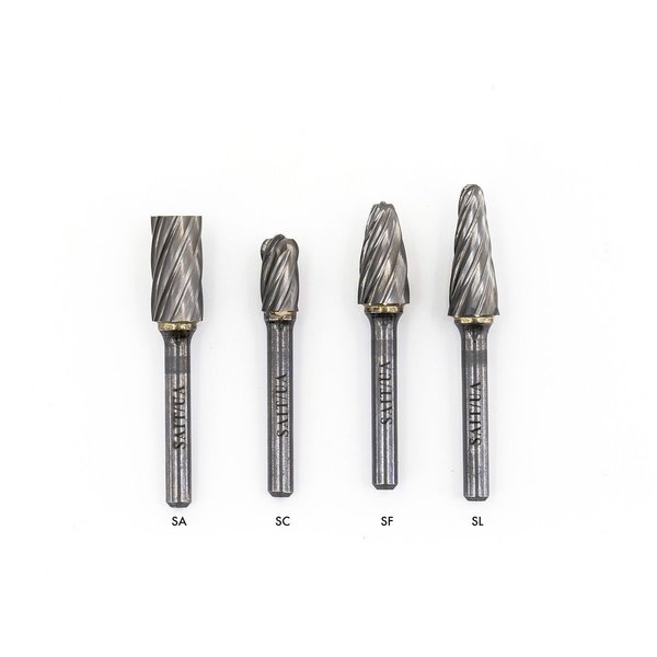 United Abrasives/Sait SAIT 45052 Non-ferrous (Aluminum Cut) Carbide Burs, Type SC3NF, 3/8" x 3/4" x 1/4", 1-Pack 45052