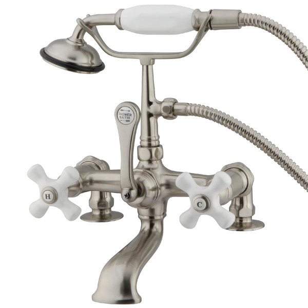 Kingston Brass Deck-Mount Clawfoot Tub Faucet, Brushed Nickel, Deck Mount CC211T8