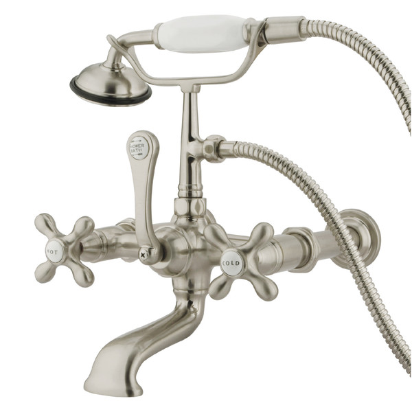 Kingston Brass Wall-Mount Clawfoot Tub Faucet, Brushed Nickel, Tub Wall Mount CC547T8