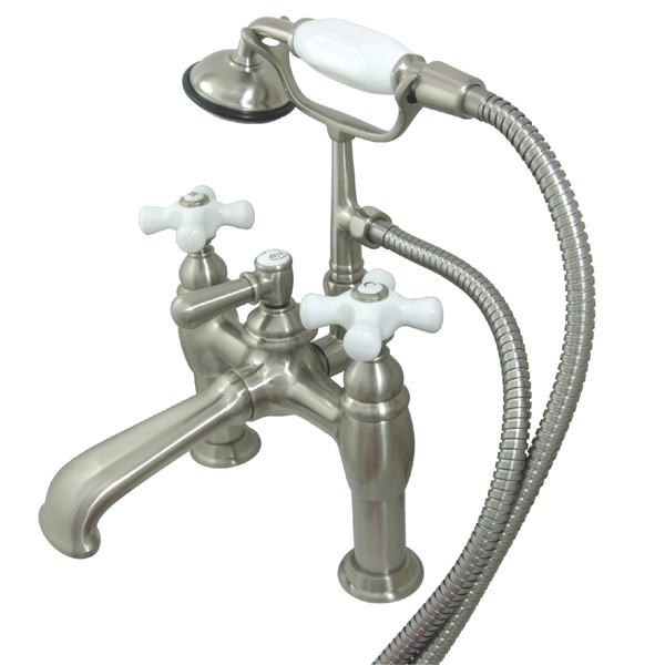 Kingston Brass Deck-Mount Clawfoot Tub Faucet, Brushed Nickel, Deck Mount CC611T8