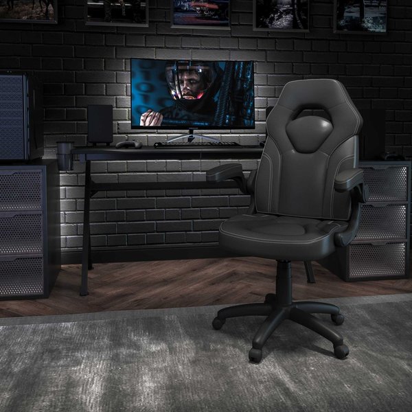 Flash Furniture Gaming Chair, Padded Flip-up, Black CH-00095-BK-GG