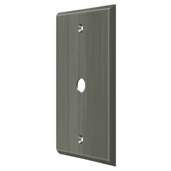 Deltana Cable Cover Switch Plate, Number of Gangs: 1 Solid Brass, Antique Nickel Finish CPC4764U15A