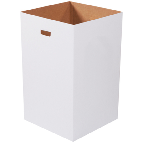 Partners Brand 40 gal Trash Can, White, 200#/ECT-32 Corrugated CRR40