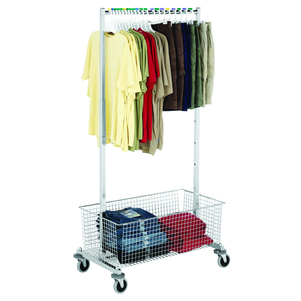 Irsg Garment/Recovery Rack w/Bumpers & Wire Basket CSC-1T-S12-002