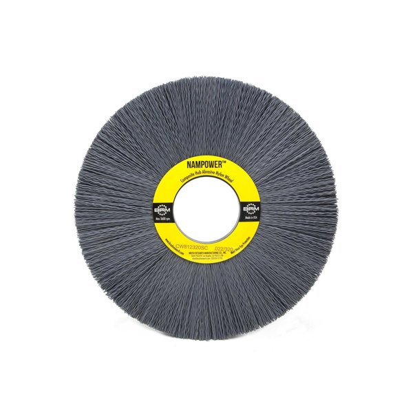 Nampower Brush CW812320SC NAMPOWER Abrasive Wheel Brush, 8" Diameter, 320SC, 2" Arbor Hole, 2.5" Trim Length CW812320SC