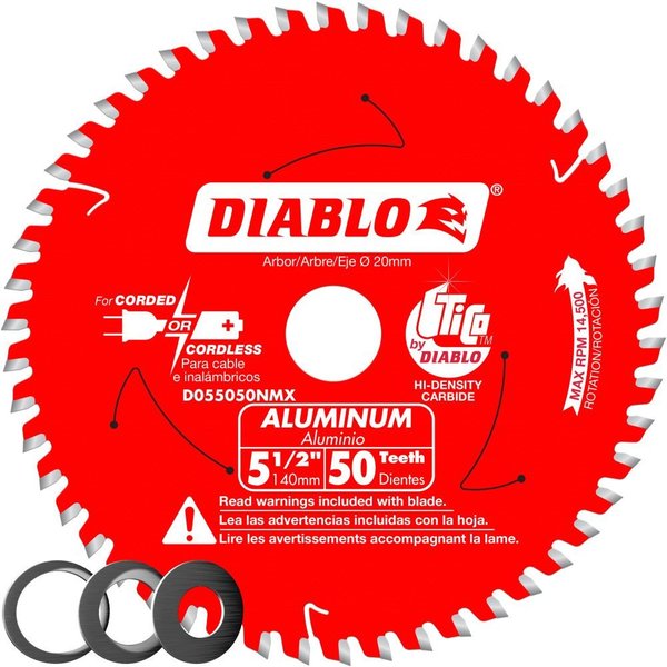 Diablo Tooth Aluminum Cutting Saw Blade, 5-1/2 D055050NMX