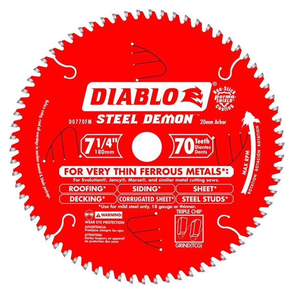 Diablo Tooth Steel Demon Carbide-Tipped Saw Bla D0770FM