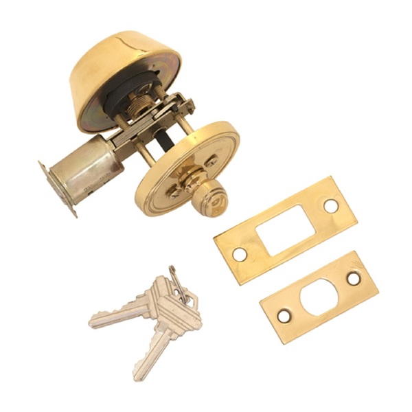 Brass Accents SINGLE CYLINDER DEADBOLT, 2", POLISHED B D09-D0050-605