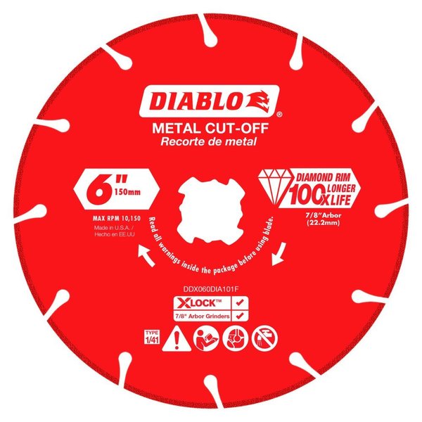 Diablo Diamond Rimmed Disc for Metal Cutting fo DDX060DIA101F