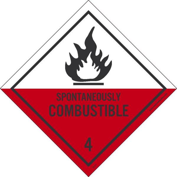 Nmc Spontaneously Combustible Label, Material: Pressure Sensitive Paper DL21AL