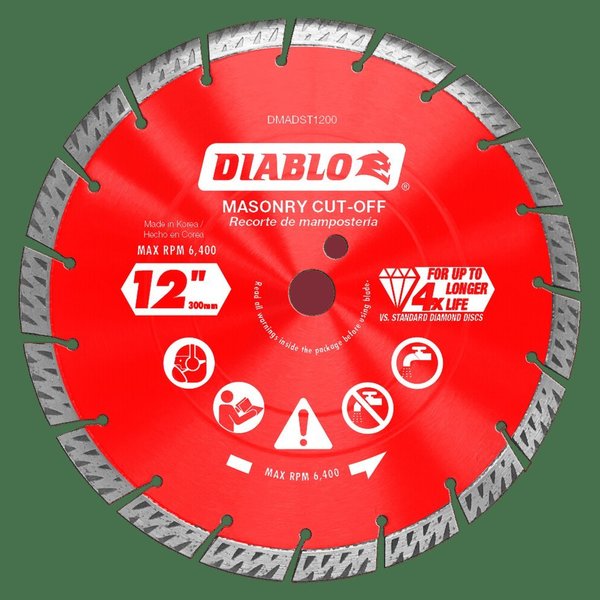 Diablo Diamond Segmented Turbo Rim Masonry Cut- DMADST1200