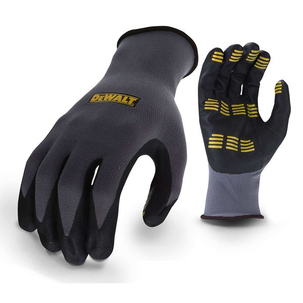 Dewalt Foam Nitrile Coated Gloves, Palm Coverage, Black/Gray, L, PR DPG76L