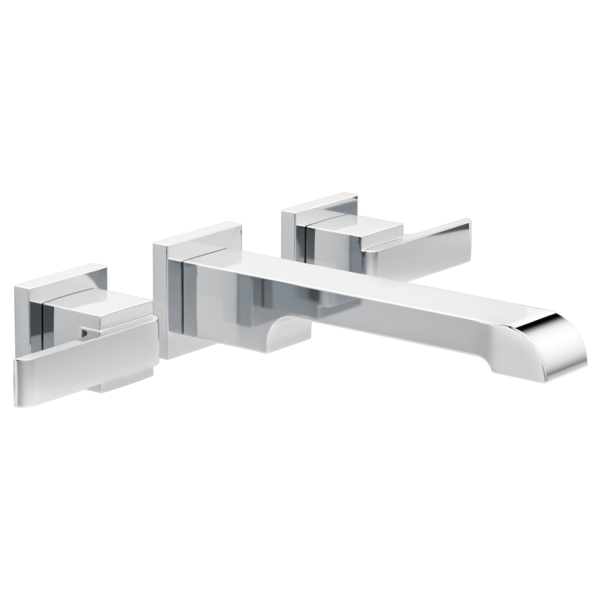 Delta 3-hole 8" wall installation Hole Wall-Mount Lavatory Faucet, Chrome T3567LF-WL
