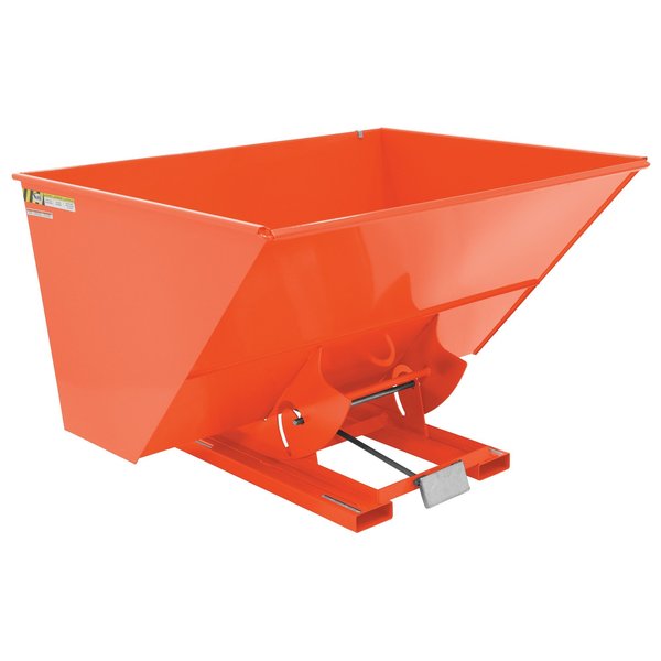 Vestil Light Duty Self-Dump Hopper 3 Cubic Yard 2000 lb Orange D-300-LD-ORG-C