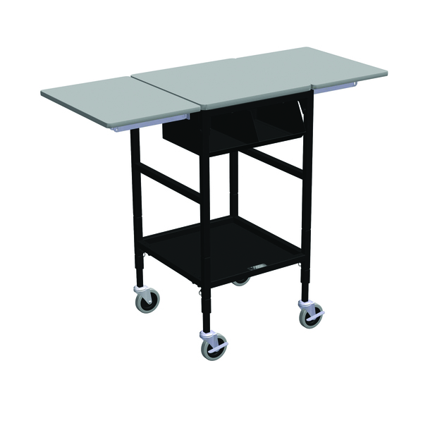 Irsg Sm Mobile Table w/Drop Lves, 2 Cmp Org Bin & Btm Shelf ERGO-27-K4