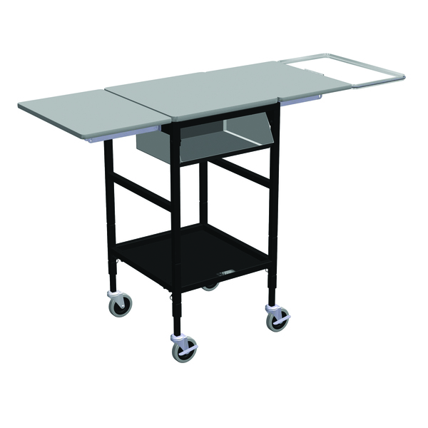 Irsg Sm Mobile Table w/Drop Lvs, Org. Bin, Trash Bag Holder & Bottom Shelf ERGO-27-K5