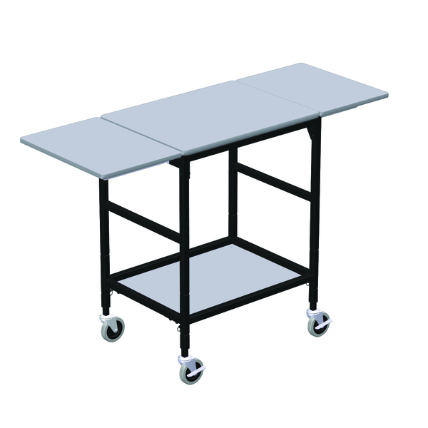 Irsg Mobile Work Table w/Drop Leaves & Bottom Shelf ERGO-28-K2