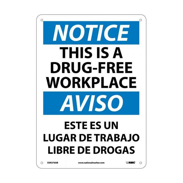 Nmc This Is A Drug-Free Workplace Sign, ESN376AB ESN376AB