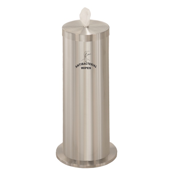 Glaro Gym Wipe Dispenser/Storage, Logo, Silver F1027-S-SA