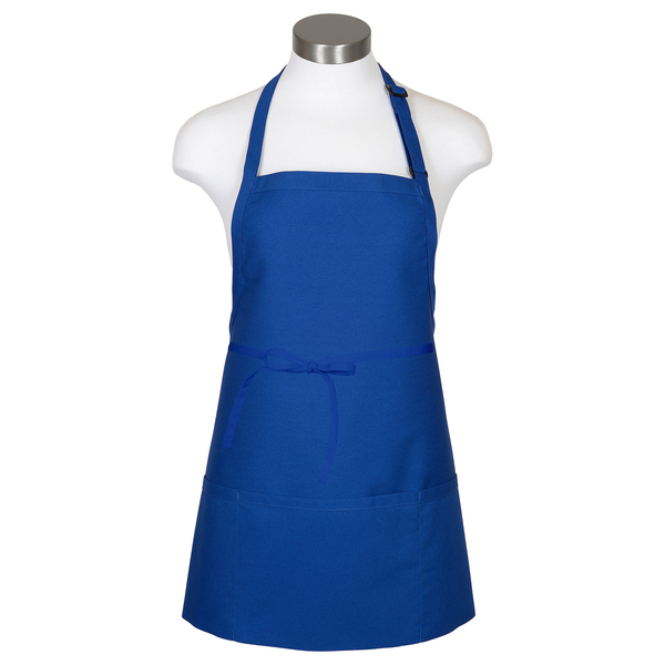 Fame Fabrics Bib Apron, 3-Pocket, F10XL, Royal Blue 18162