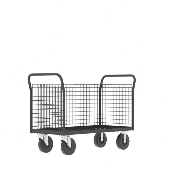 Valley Craft Cage Cart, 3-Sided 48"Wx24"D, 3-Sided Low F80125VCGY