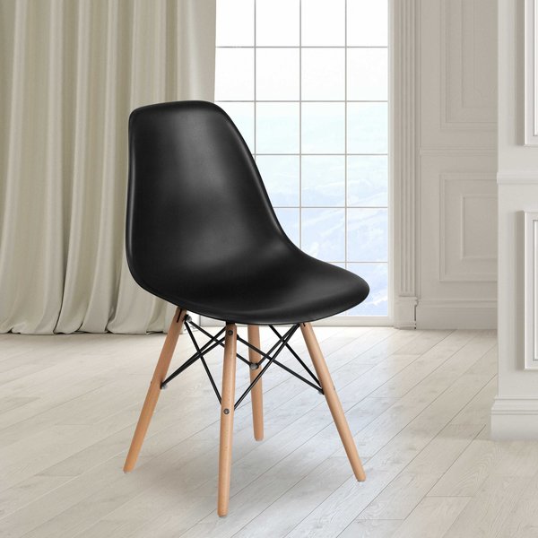 Flash Furniture Chair, 22-1/2"L31-1/2"H, ElonSeries FH-130-DPP-BK-GG