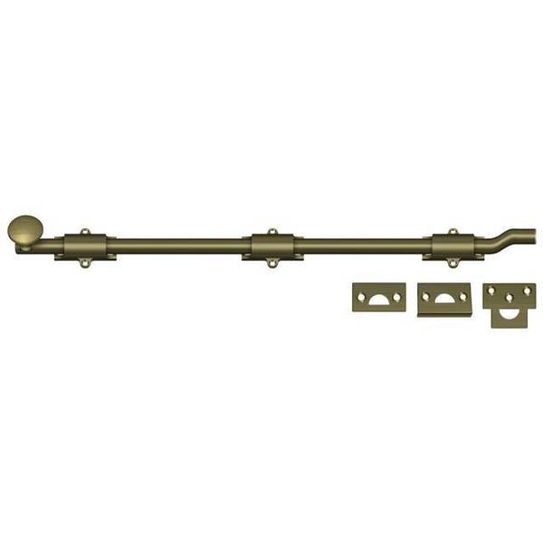Deltana Surface Bolt With Off-Set, Heavy Duty Antique Brass 18" FPG185