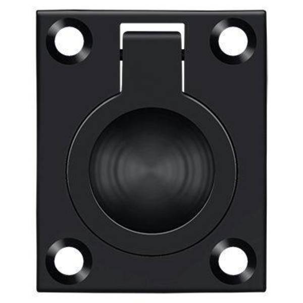 Deltana Flush Ring Pull, 1-3/4" X 1-3/8" Black FRP175U19